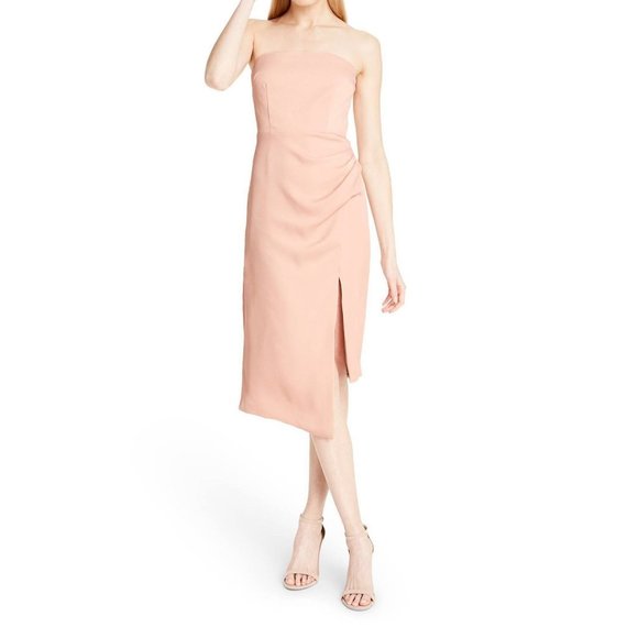 Cushnie x Target Womens Strapless Cocktail Dress Blush Pink Front Slit size 6 - Picture 1 of 14